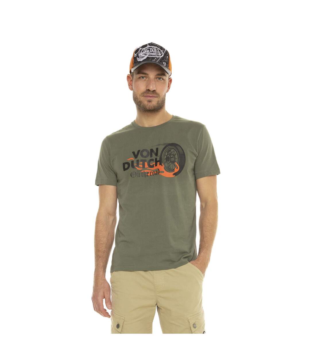 T-shirt homme manches courtes col rond Regular fit Wheel Vondutch-1