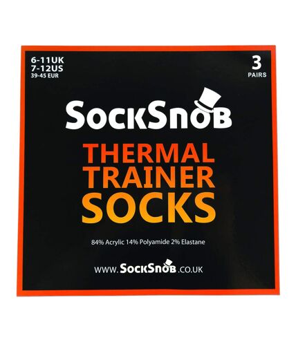 Mens Thermal Low Cut Trainer Socks | 12 Pair Multipack | Winter Invisible Socks for Men