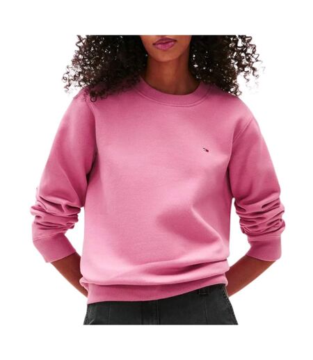 Sweat rose femme tommy hilfiger flag crew1