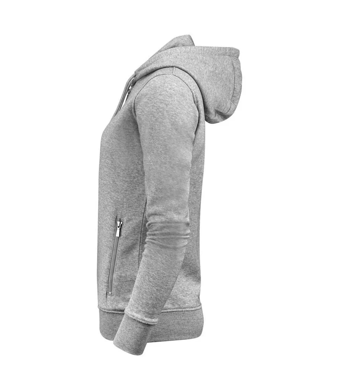 Womens/ladies Westwood Full Zip Hoodie Grey Melange James Harvest-3
