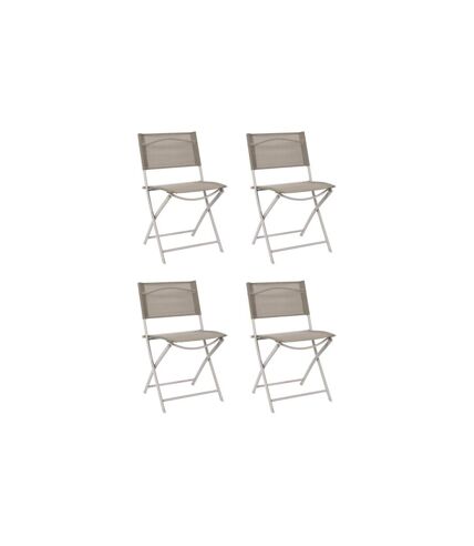 Lot de 4 Chaises de Jardin Elba 80cm Beige