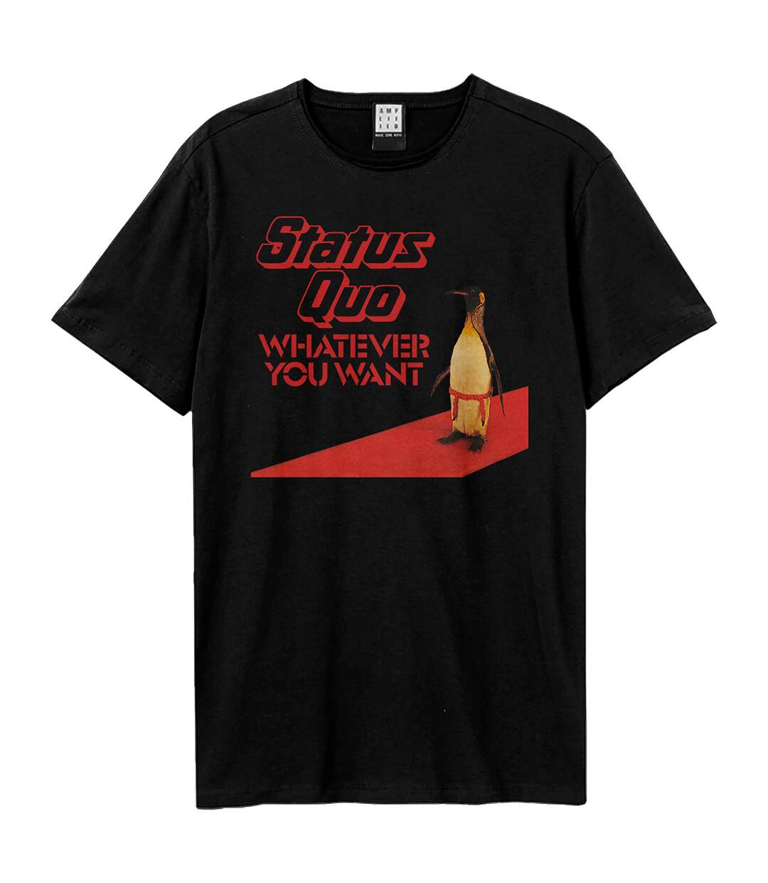 Unisex adult whatever penguin t-shirt black Amplified-1
