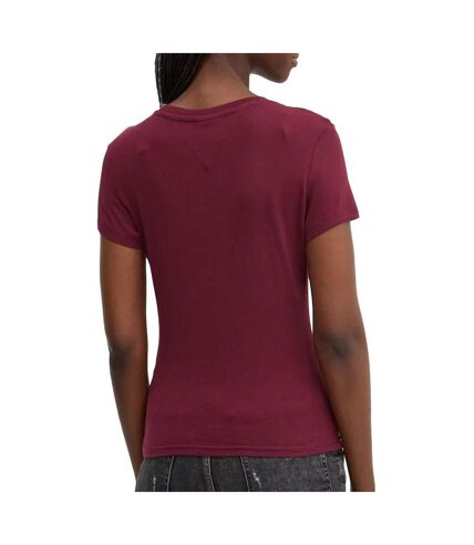 T-shirt Bordeaux Femme Tommy Hilfiger Slim Linear - L