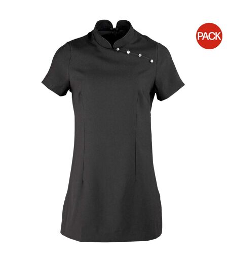Pack Of 2  Ladies/womens *mika* Tunic / Health Beauty & Spa / Workwear  Black Premier