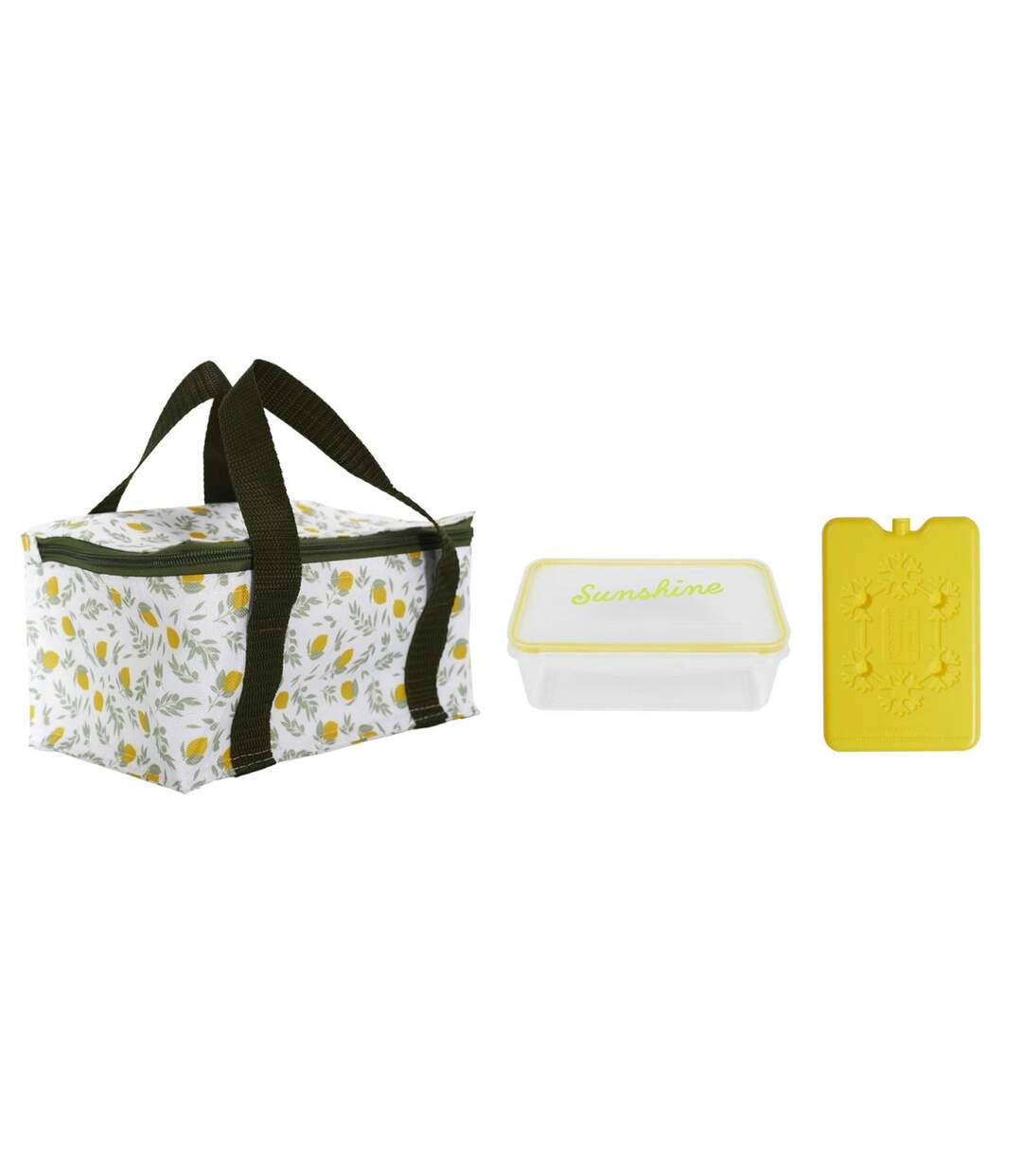Lunch Bag 3 Pièces Bain de Soleil 22cm Jaune & Vert-1