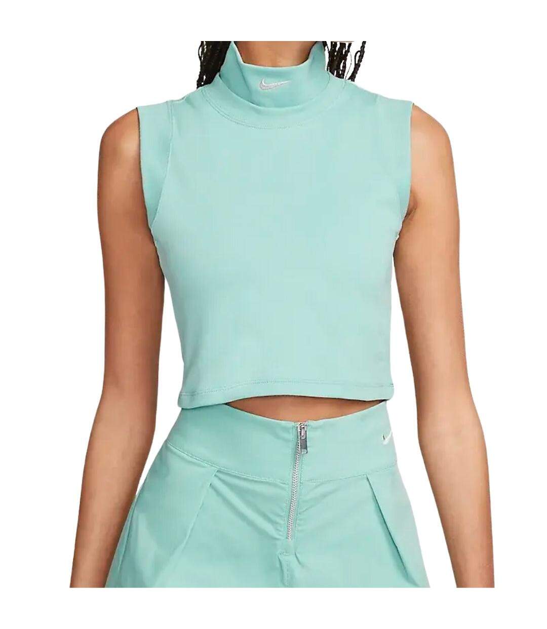 Womens/ladies Sleeveless Crop Top Mint Nike-1