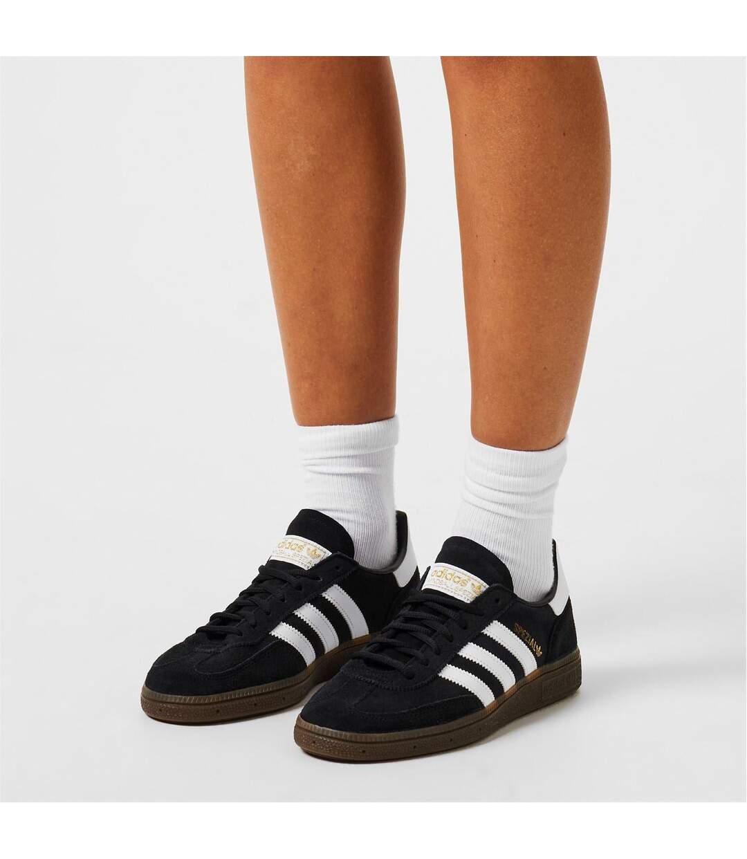 Womens/ladies Spezial Suede Handball Trainers Black White Gum Adidas-2
