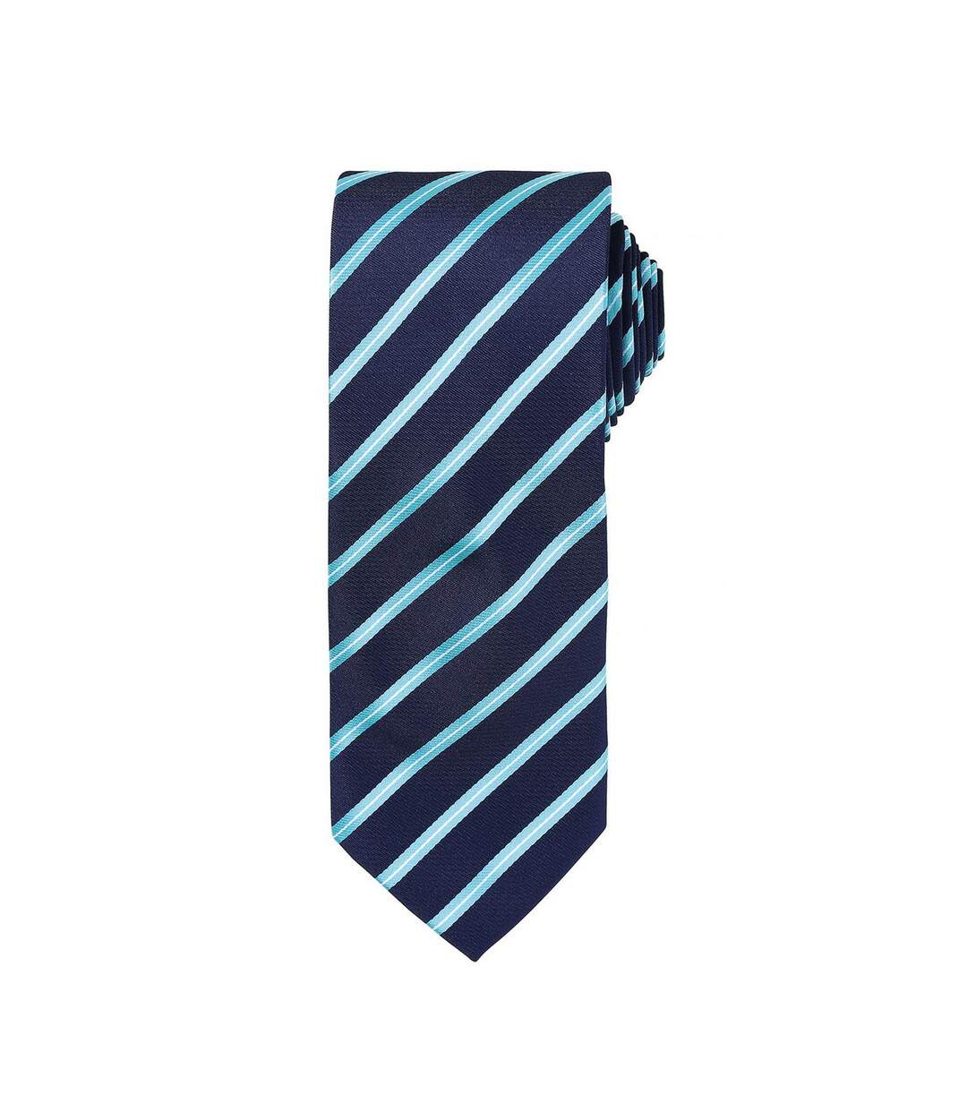 Mens stripe tie one size navy/turquoise Premier