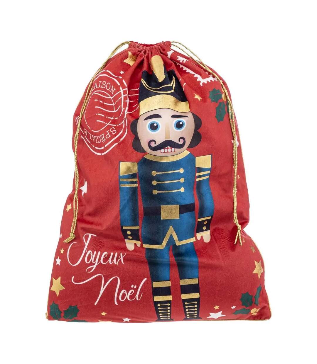 Hotte de Noël Casse Noisette Soir 70cm Rouge-2