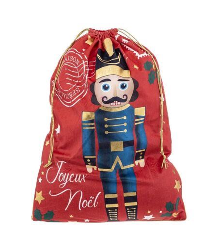 Hotte de Noël Casse Noisette Soir 70cm Rouge