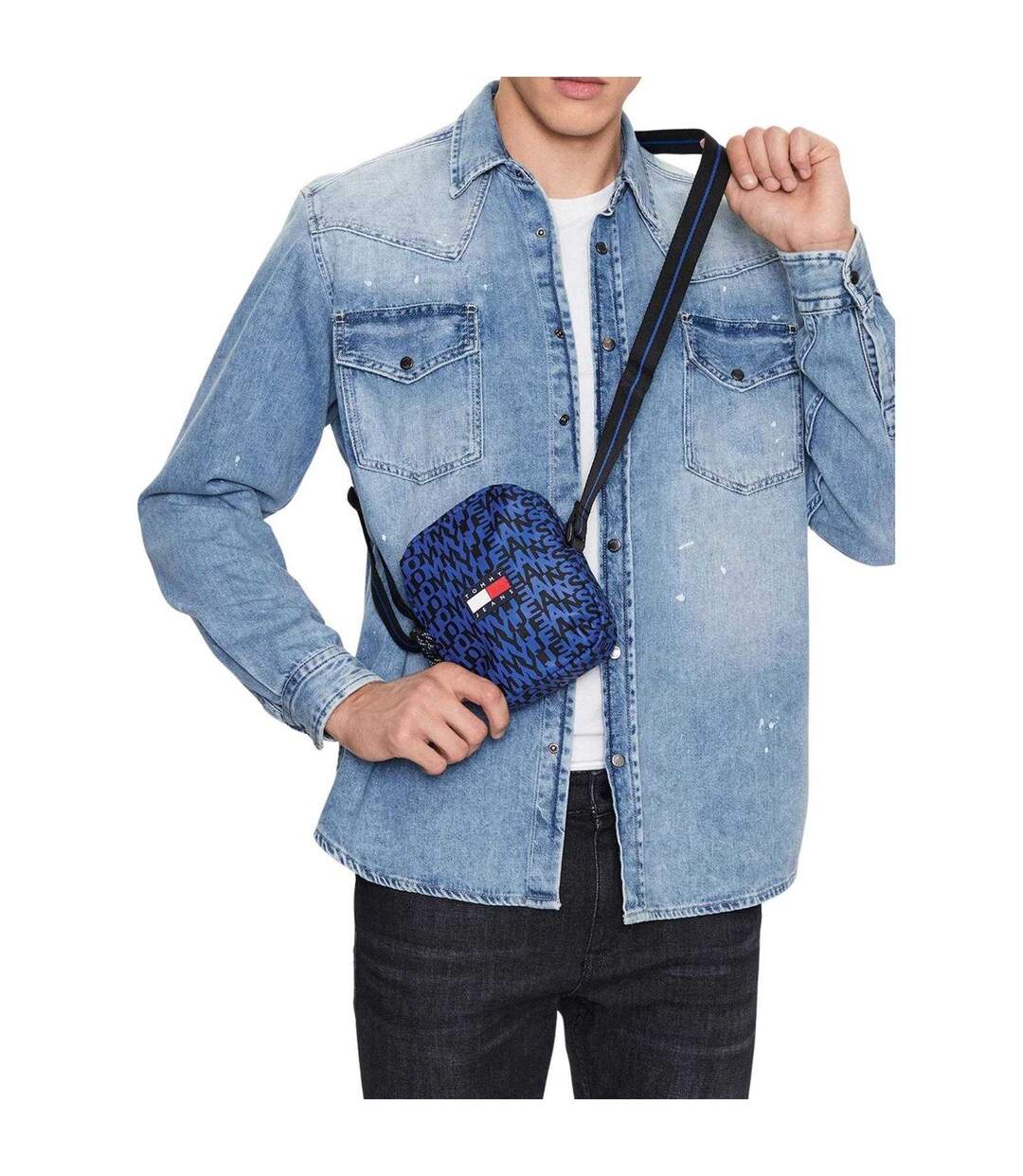 Sac À Bandoulière Motif/style Monogramme Taille Unique Bleu Tommy Hilfiger-1