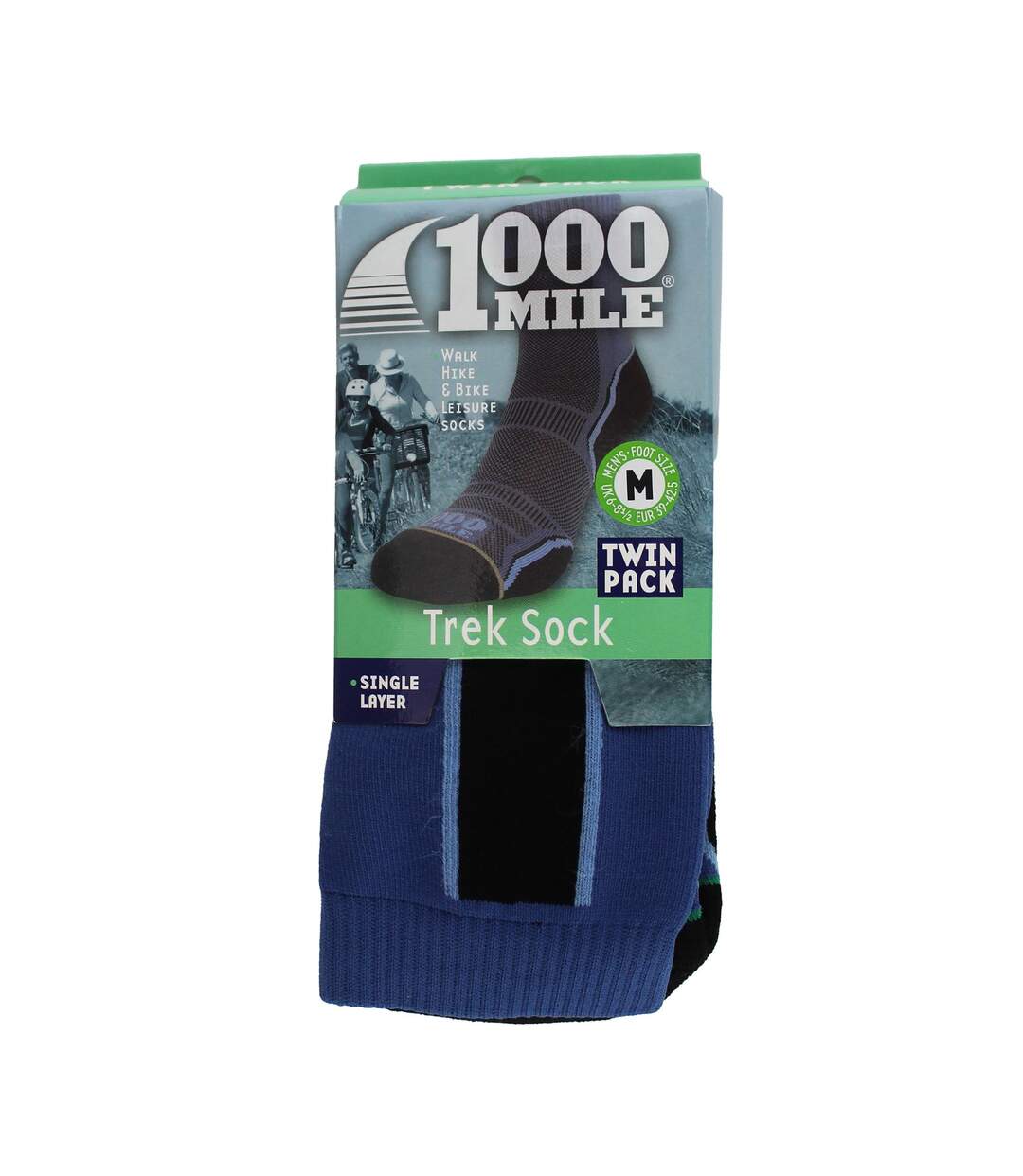 2 Pack Men's Single Layer Trek Socks - Twin Pack-2