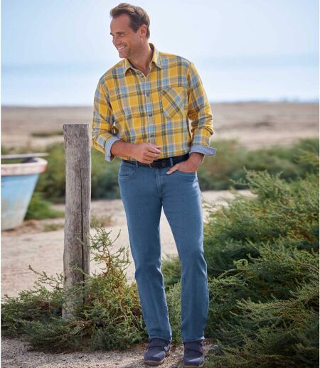 Men's Blue Semi-Elasticated Jeans