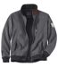 Men's Grey Sherpa-Lined Fleece Jacket - Full Zip