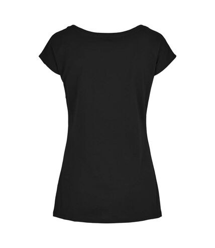 Build Your Brand Womens/Ladies Wide Neck T-Shirt (Black) - UTRW8369