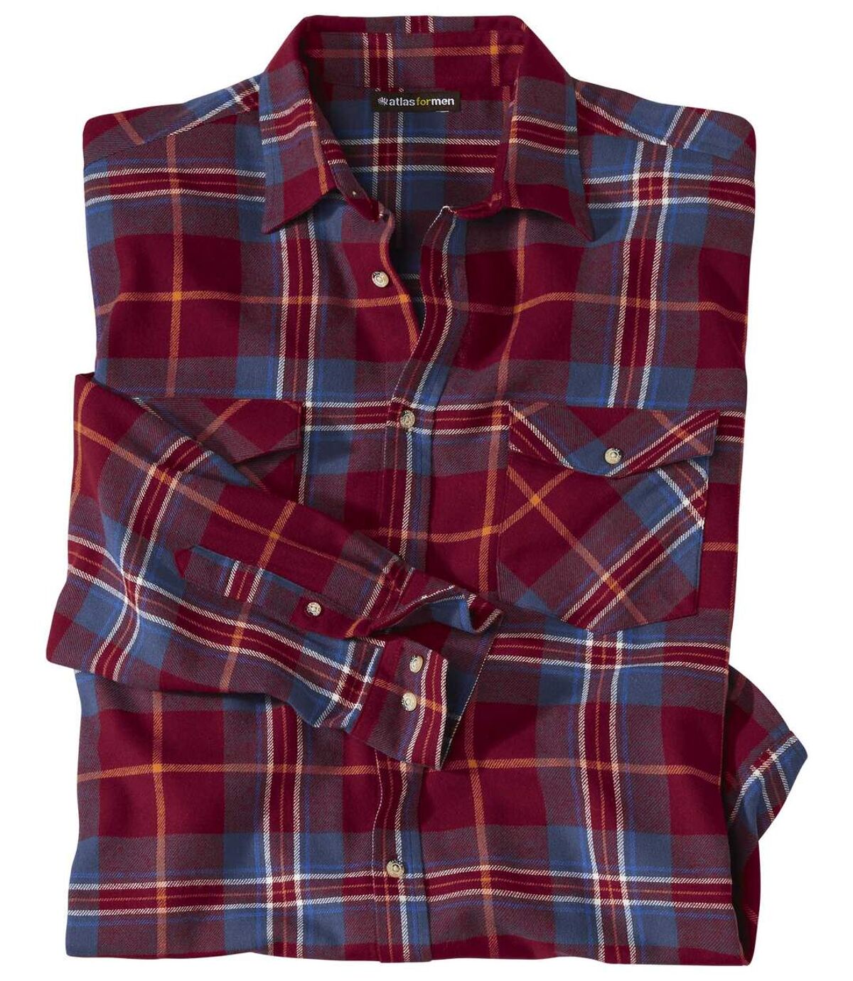 Men's Burgundy Checked Flannel Shirt  Atlas For Men