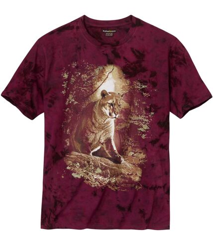 Men's Burgundy Tie-Dye T-Shirt