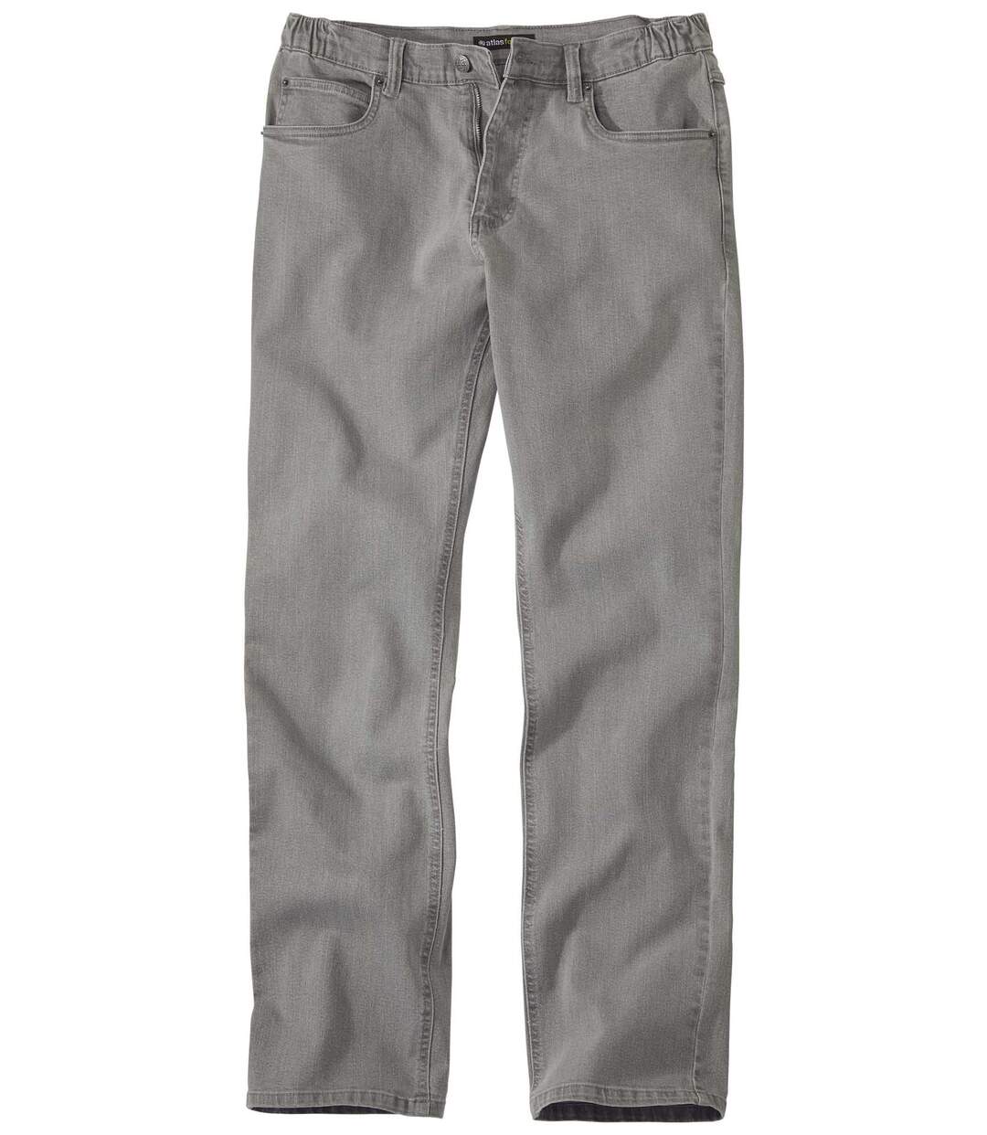 Men's Grey Stretch Jeans  - Elasticated Waist