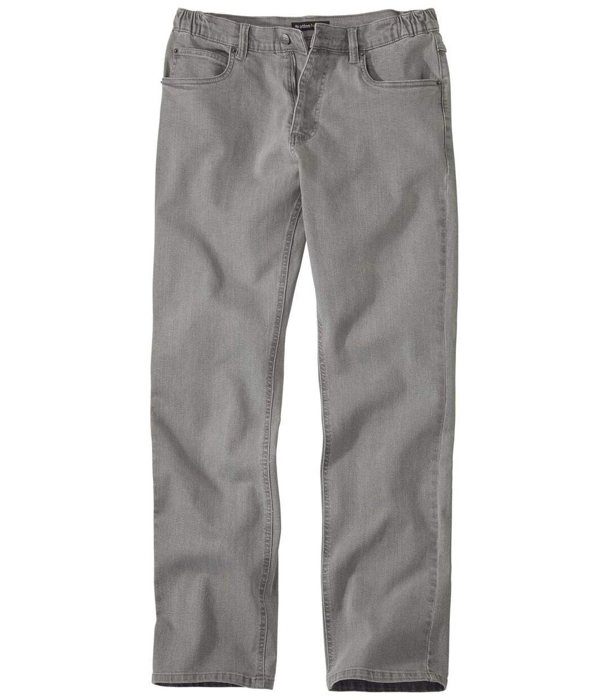 Grijze stretch jeans met gedeeltelijk elastische tailleband Atlas For Men