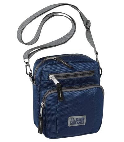 Men's Blue Crossbody Bag with Zipped Pockets