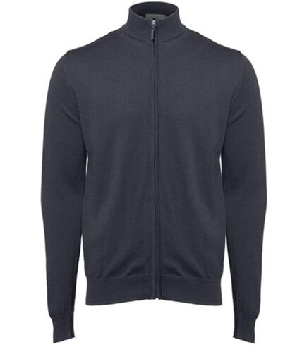 Pull grand zip - Homme - PK453 - gris foncé