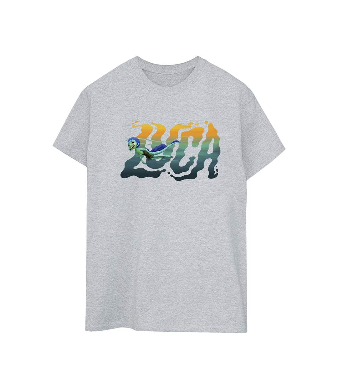 Disney Femme/Ladies Luca Swim Cotton Boyfriend T-Shirt (Gris sportif) - UTBI30861-1