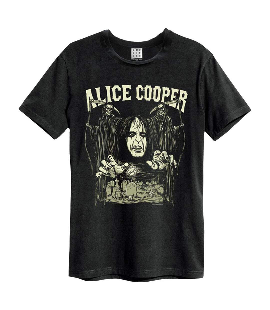 Unisex Adult Reapers Alice Cooper T-shirt Black Amplified-1