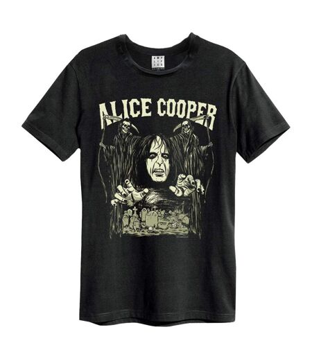 Unisex Adult Reapers Alice Cooper T-shirt Black Amplified