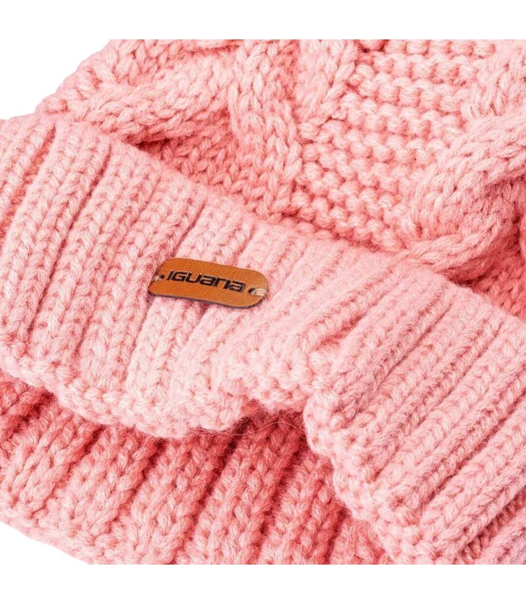 Bonnet Motif/style Pompon Edra Femme Rose Iguana-2