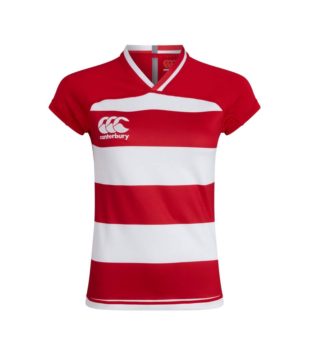 Womens/ladies Striped Vapodri Rugby Jersey Red White Canterbury-2
