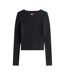 Sweat Manches Longues Motif/style Maille Torsadée Femme Noir Tommy Jeans-2