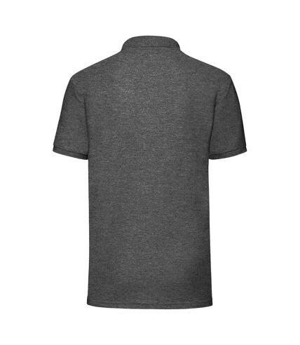 Mens 65/35 polo shirt dark heather grey Fruit of the Loom