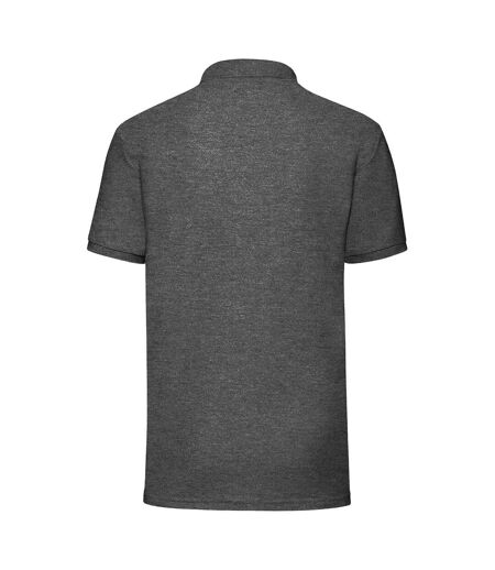 Mens 65/35 polo shirt dark heather grey Fruit of the Loom