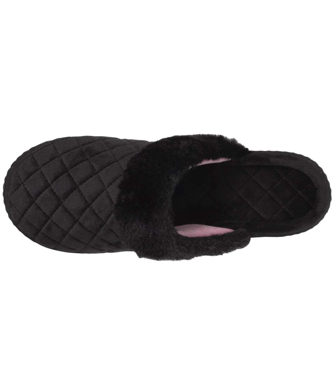 Isotoner Chaussons Mules femme en microvelours matelassé