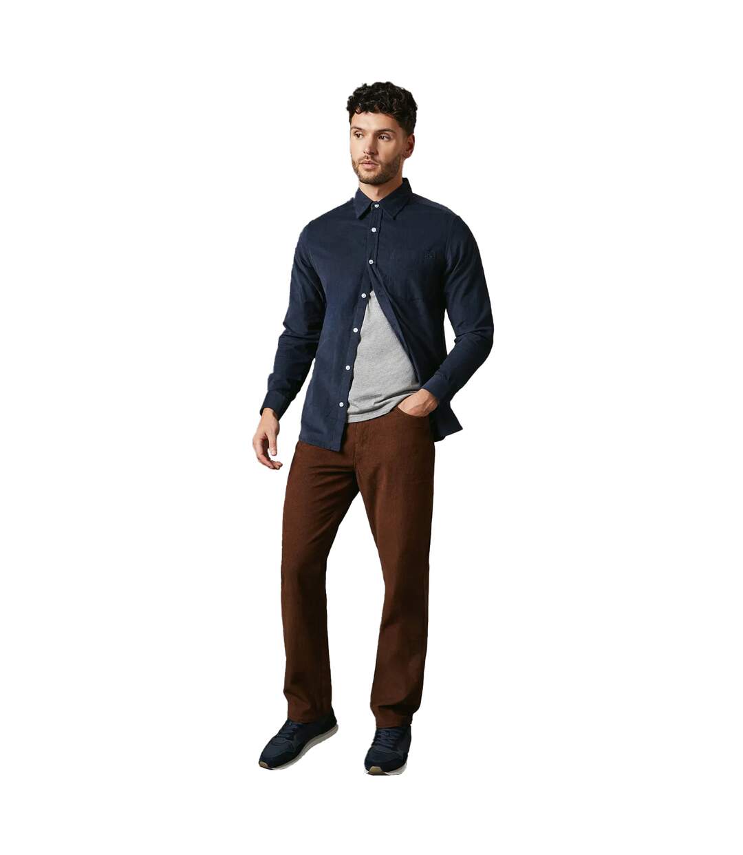 Pantalon homme marron jaune Maine-3