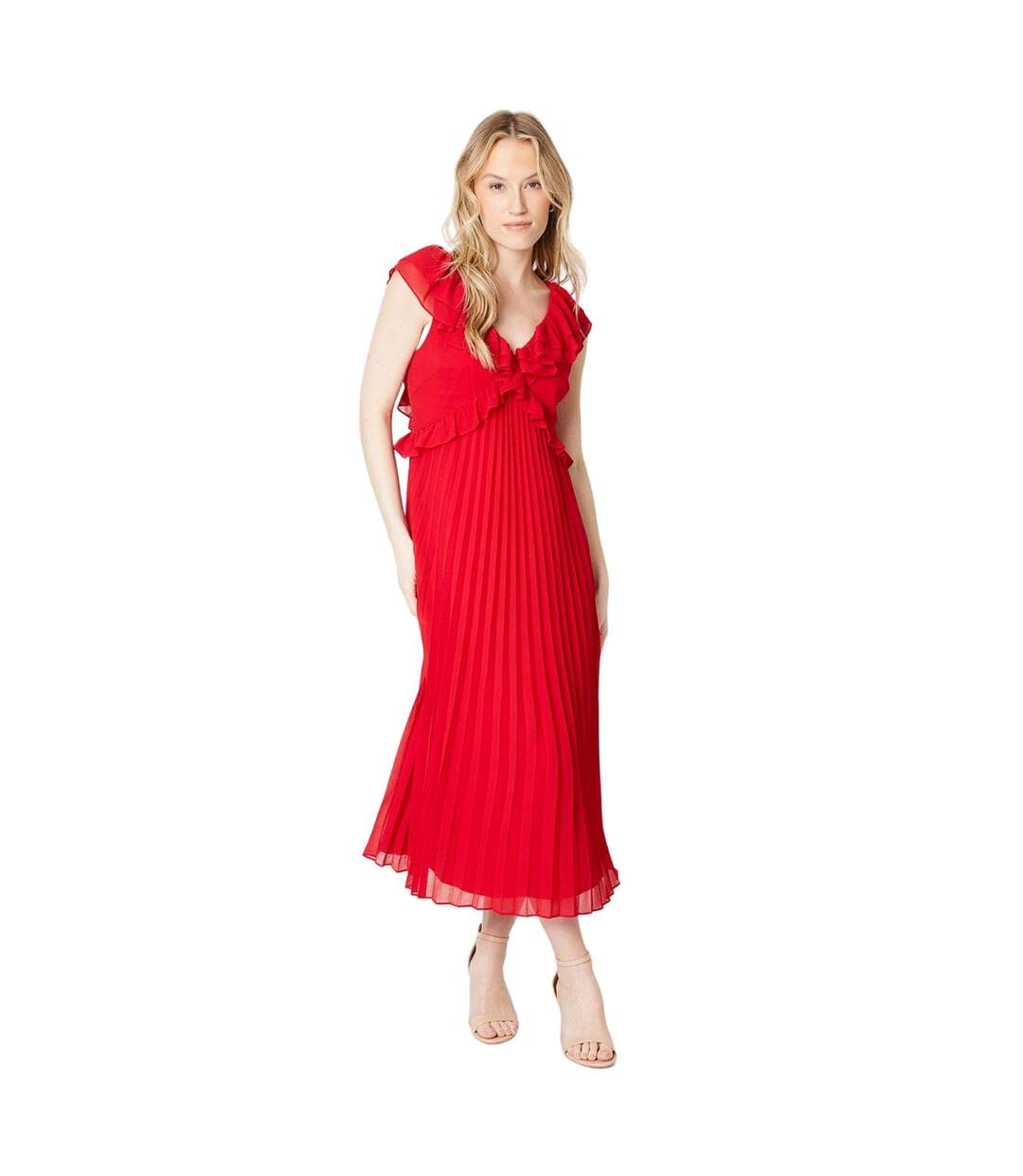 Robe mi-longue femme rouge Dorothy Perkins-1