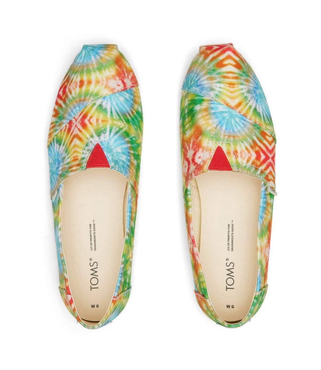Toms Womens/Ladies Alpargata Tie Dye Espadrilles (Red/Blue/Cream) - UTFS9547-3