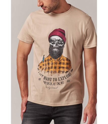 T-Shirt col rond avec tête de mort esprit bucheron TELLSON