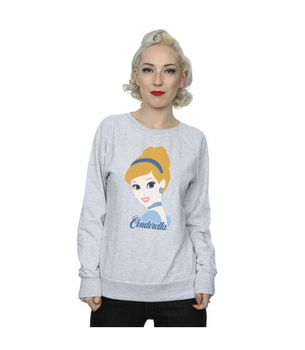 Disney Princess Womens/Ladies Cinderella Silhouette Sweatshirt (Heather Grey)