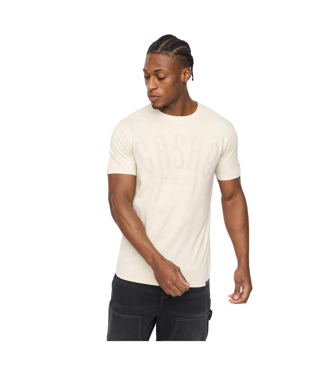 T-shirt Hallfell Homme Beige Crosshatch-1