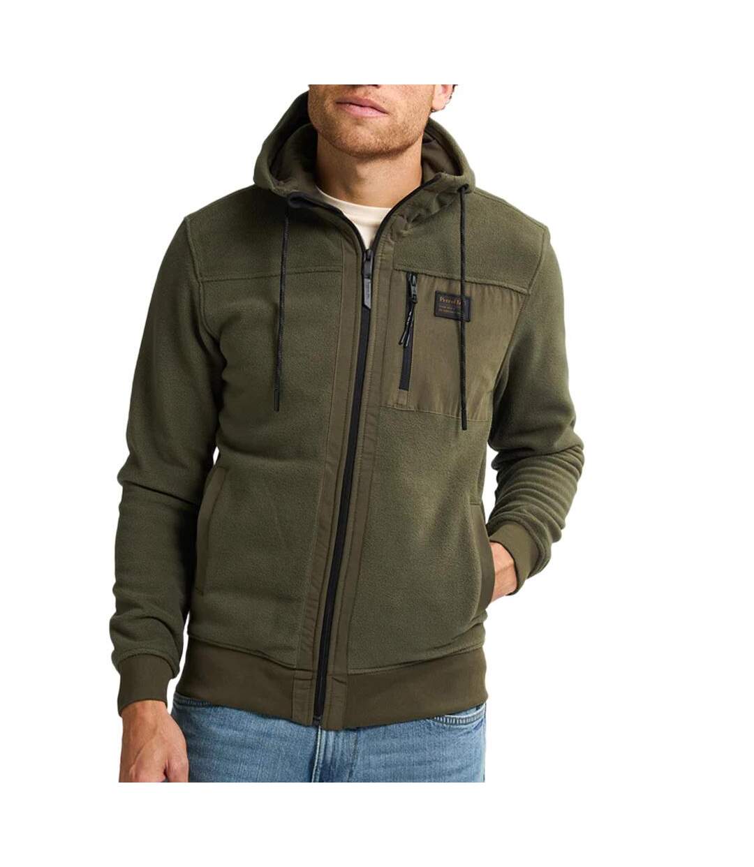 Sweat kaki homme petrol industries hooded-1