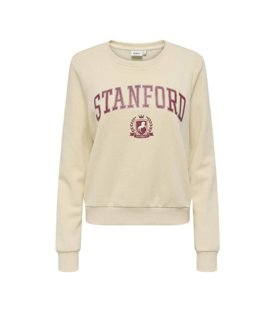Sweat beige/rouge femme only rubi-1
