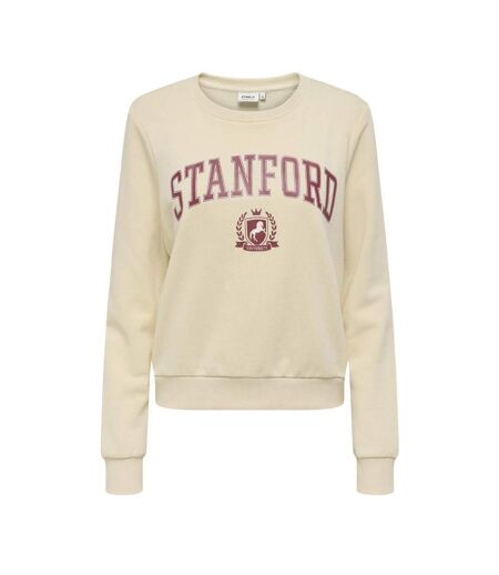 Sweat beige/rouge femme only rubi
