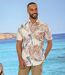 Men's Ecru Palm Print Shirt-1