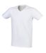 T-shirt À Manches Courtes Et Col En V Homme Blanc Skinni Fit-3