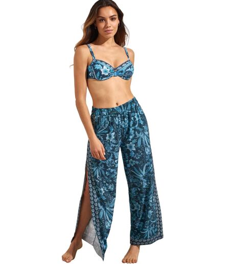 Pantalon de plage palazzo fendu ACANTHUS Selmark Mare