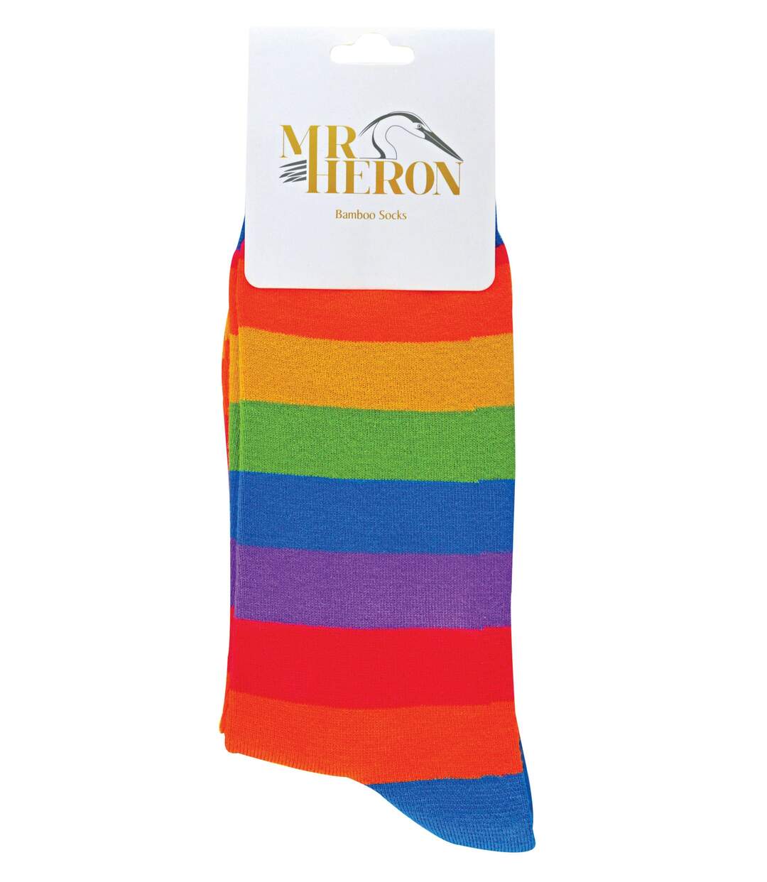 Mr Heron - Mens Breathable Novelty Patterned Bamboo Rainbow Socks-2