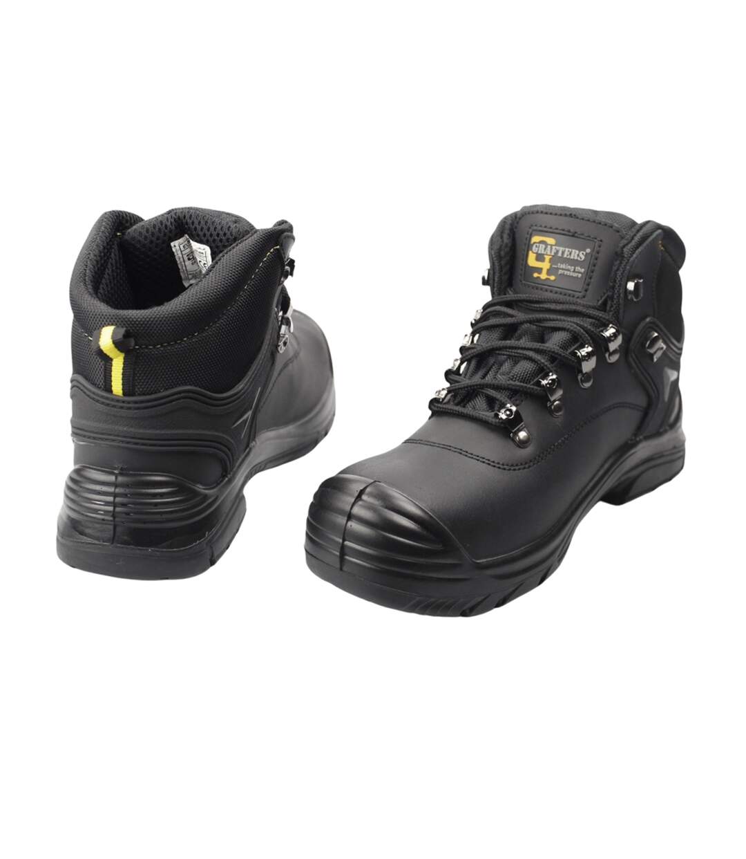 Mens super wide eeee fitting safety boots black Grafters-2