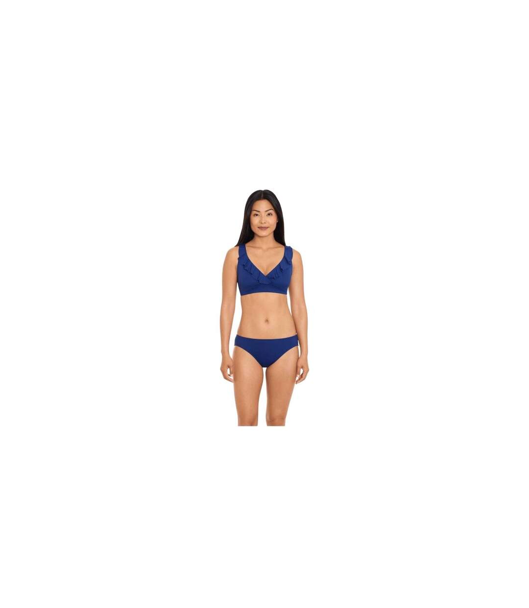 Haut De Maillot De Bain Motif/style Volanté Femme Bleu Saphir Ralph Lauren-1