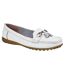 Boulevard Womens/Ladies Action Leather Tassle Loafers (White) - UTDF1910